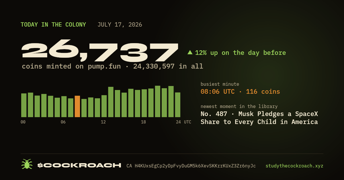 26,737 coins minted on pump.fun on July 17, 2026.