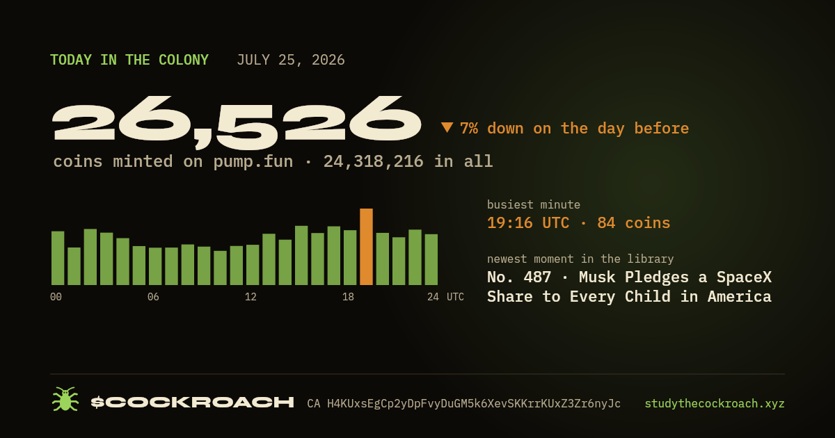 26,526 coins minted on pump.fun on July 25, 2026.